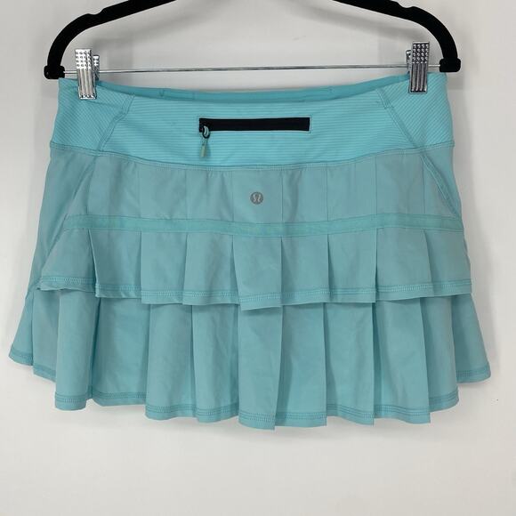 Lululemon Pacesetter Skirt Shorts Turquoise Women's Size 8 - Picture 3 of 5
